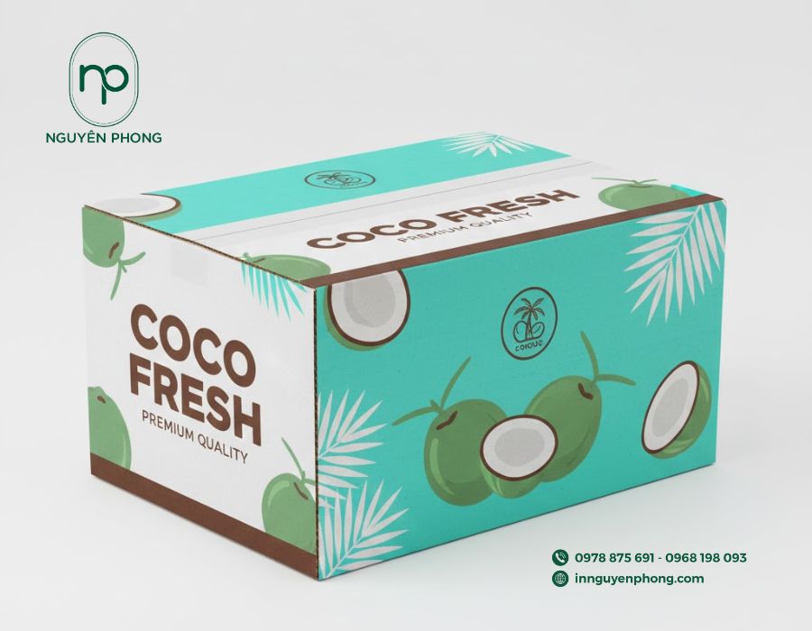 In thùng carton đựng dứa bắt mắt